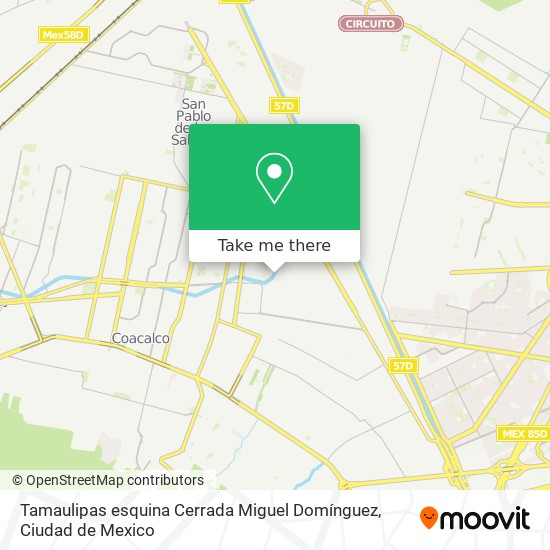 Tamaulipas esquina Cerrada Miguel Domínguez map