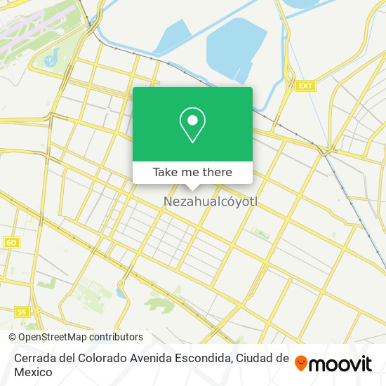 Cerrada del Colorado Avenida Escondida map