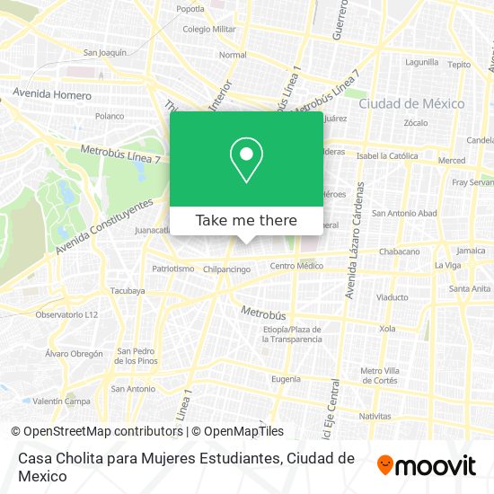 Casa Cholita para Mujeres Estudiantes map