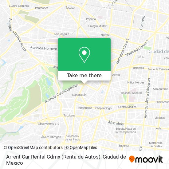 Mapa de Arrent Car Rental Cdmx (Renta de Autos)