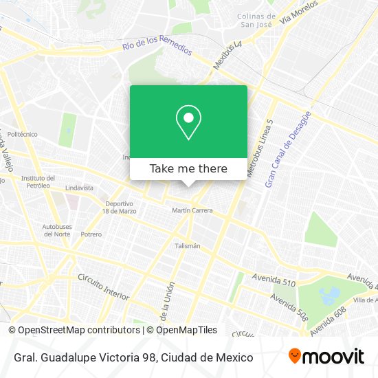 Gral. Guadalupe Victoria 98 map