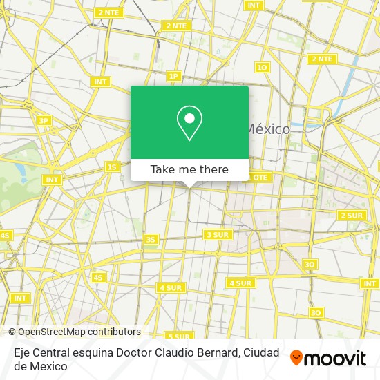 Mapa de Eje Central esquina Doctor Claudio Bernard