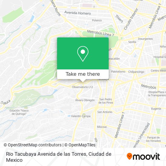 Río Tacubaya Avenida de las Torres map