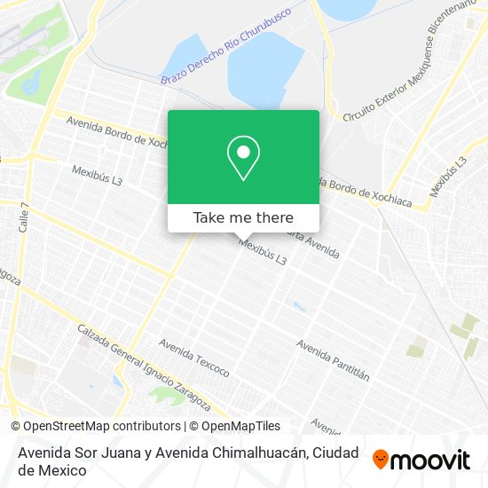 Avenida Sor Juana y Avenida Chimalhuacán map