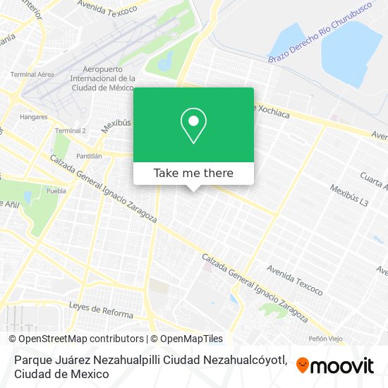 Mapa de Parque Juárez Nezahualpilli Ciudad Nezahualcóyotl