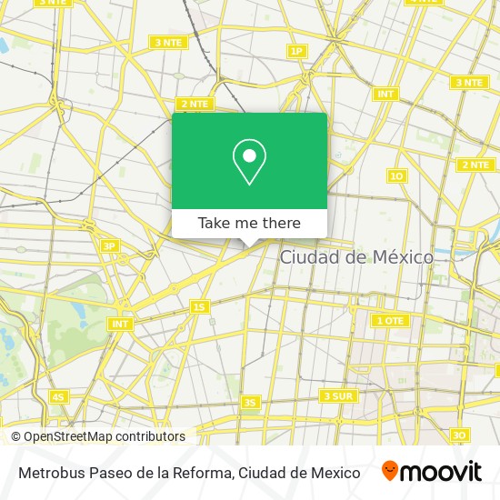 Mapa de Metrobus Paseo de la Reforma