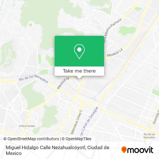 Mapa de Miguel Hidalgo Calle Nezahualcóyotl
