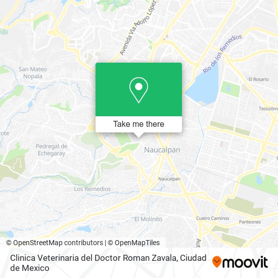 Mapa de Clinica Veterinaria del Doctor Roman Zavala