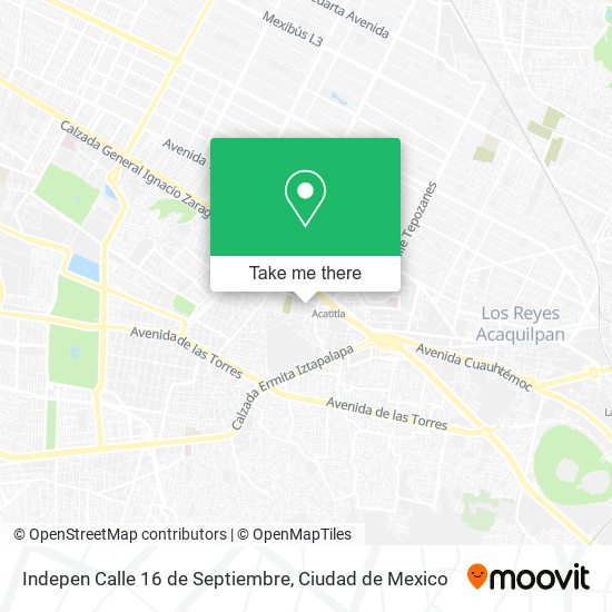 Mapa de Indepen Calle 16 de Septiembre