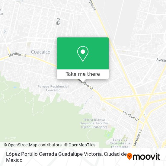 López Portillo Cerrada Guadalupe Victoria map