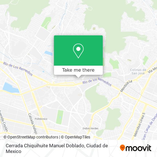 Cerrada Chiquihuite Manuel Doblado map