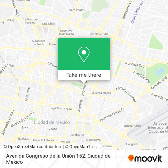 Avenida Congreso de la Unión 152 map