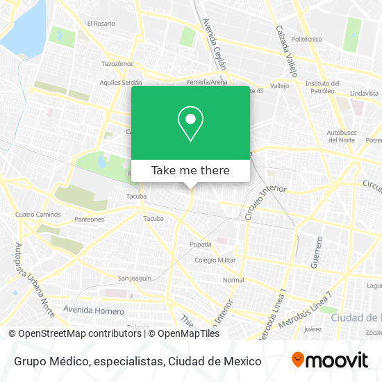 Grupo Médico, especialistas map