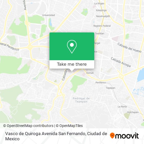 Vasco de Quiroga Avenida San Fernando map