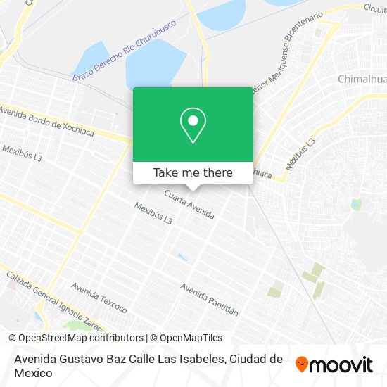 Avenida Gustavo Baz Calle Las Isabeles map