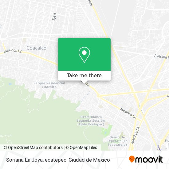 Mapa de Soriana La Joya, ecatepec