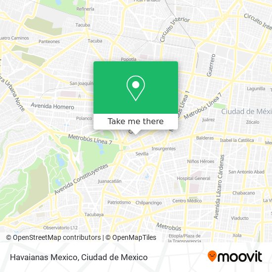 Havaianas Mexico map