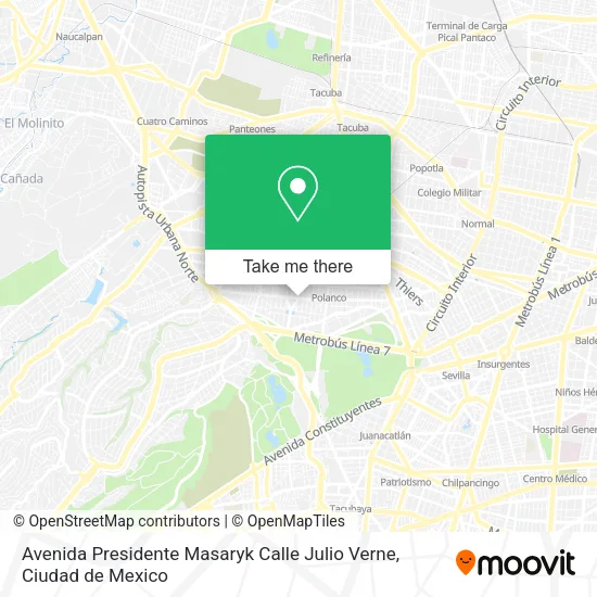 Avenida Presidente Masaryk Calle Julio Verne map