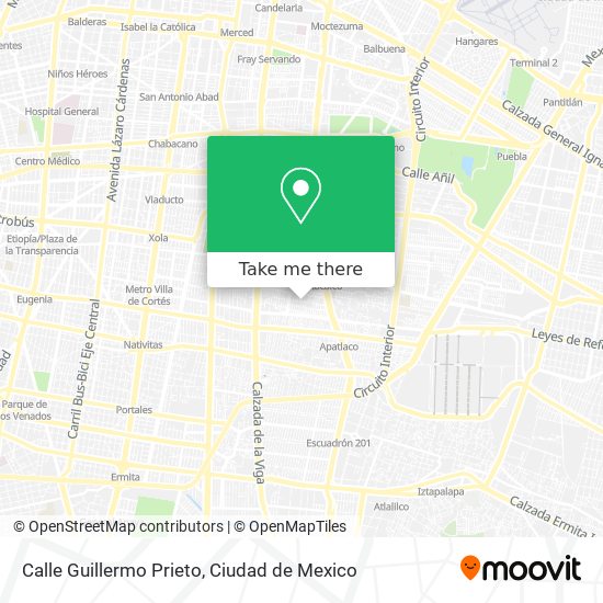 Mapa de Calle Guillermo Prieto