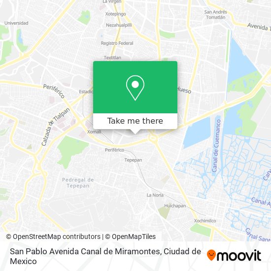 San Pablo Avenida Canal de Miramontes map