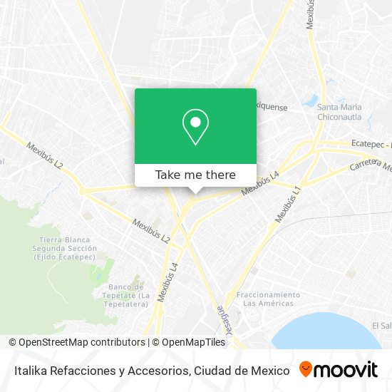 Mapa de Italika Refacciones y Accesorios