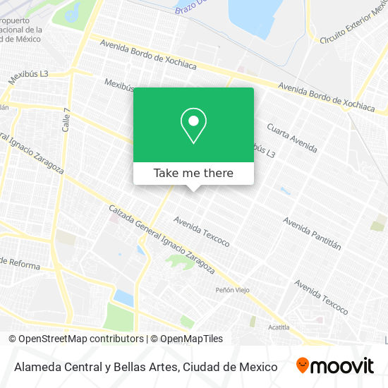 Alameda Central y Bellas Artes map