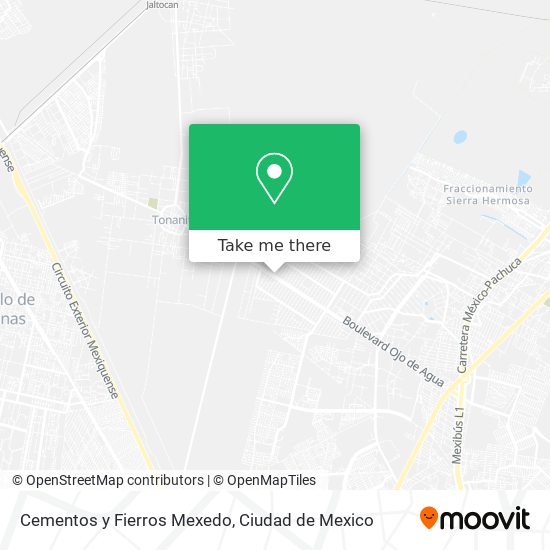 Mapa de Cementos y Fierros Mexedo