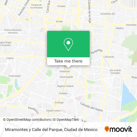 Mapa de Miramontes y Calle del Parque