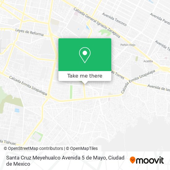 Santa Cruz Meyehualco Avenida 5 de Mayo map