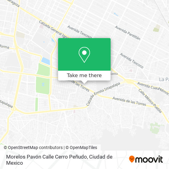 Mapa de Morelos Pavón Calle Cerro Peñudo