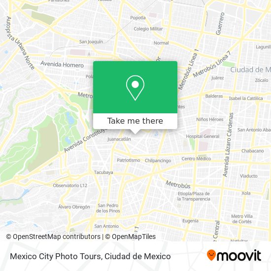 Mexico City Photo Tours map