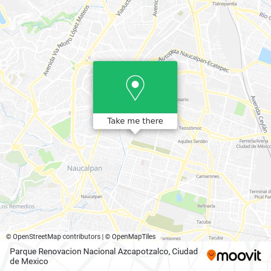 Mapa de Parque Renovacion Nacional Azcapotzalco