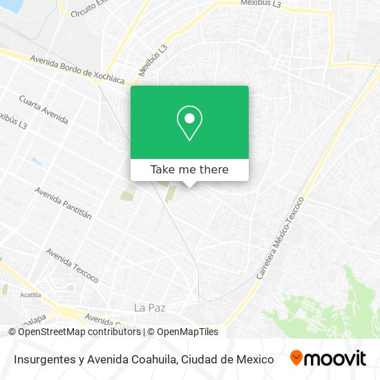 Mapa de Insurgentes y Avenida Coahuila