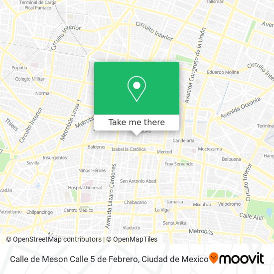 Calle de Meson Calle 5 de Febrero map