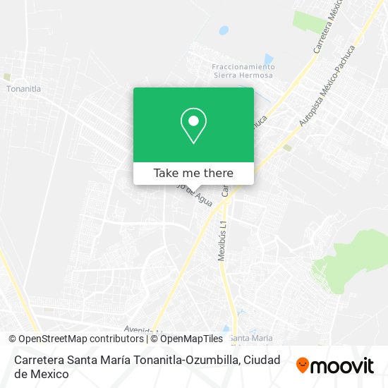 Carretera Santa María Tonanitla-Ozumbilla map