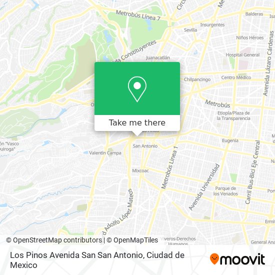 Los Pinos Avenida San San Antonio map