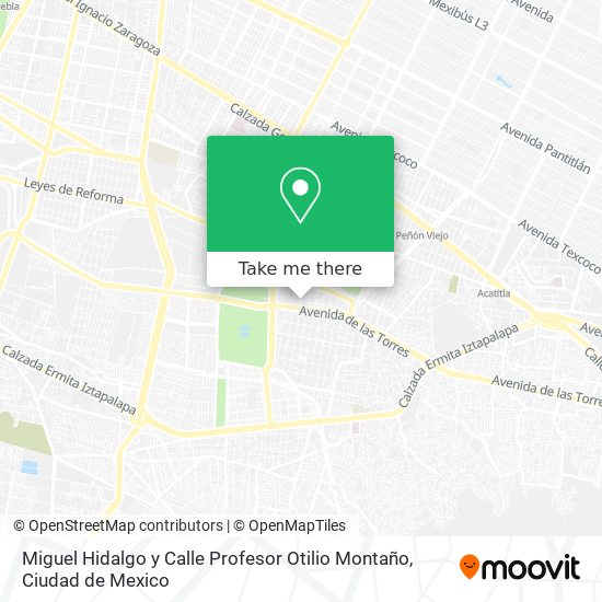 Mapa de Miguel Hidalgo y Calle Profesor Otilio Montaño