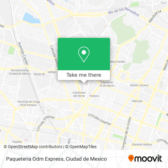 Mapa de Paqueteria Odm Express