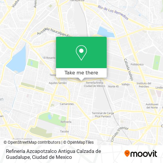 Refinería Azcapotzalco Antigua Calzada de Guadalupe map