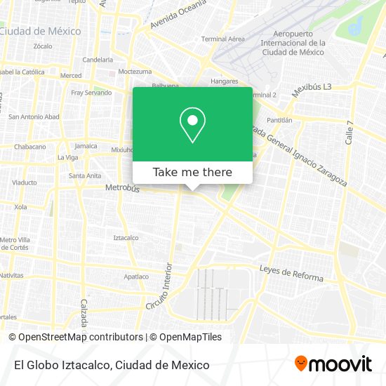 Mapa de El Globo Iztacalco