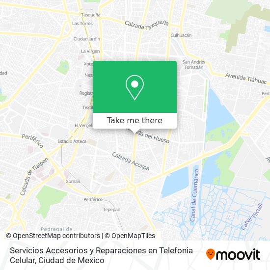 Servicios Accesorios y Reparaciones en Telefonia Celular map