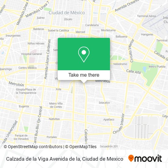 Calzada de la Viga Avenida de la map