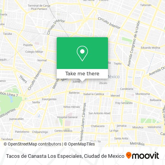 Tacos de Canasta Los Especiales map