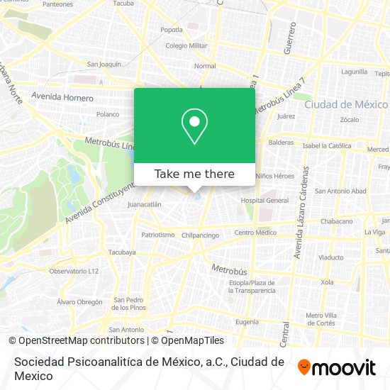 Mapa de Sociedad Psicoanalitíca de México, a.C.