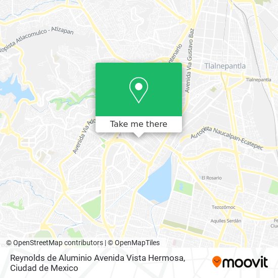 Mapa de Reynolds de Aluminio Avenida Vista Hermosa