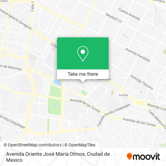 Mapa de Avenida Oriente José María Olmos