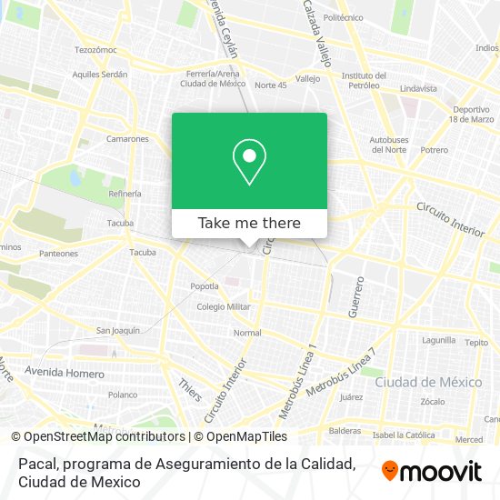 Pacal, programa de Aseguramiento de la Calidad map