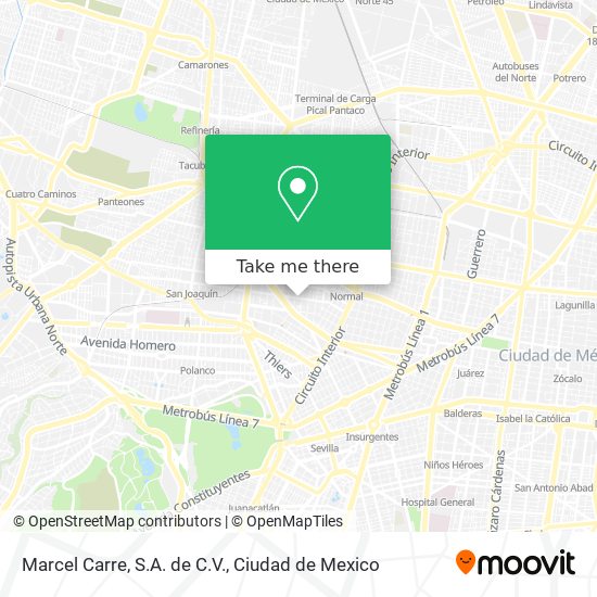 Mapa de Marcel Carre, S.A. de C.V.