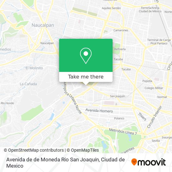 Avenida de de Moneda Río San Joaquín map