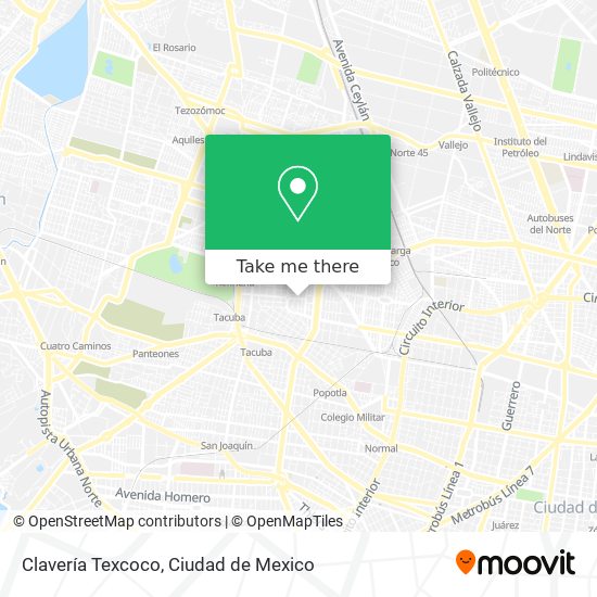 Clavería Texcoco map